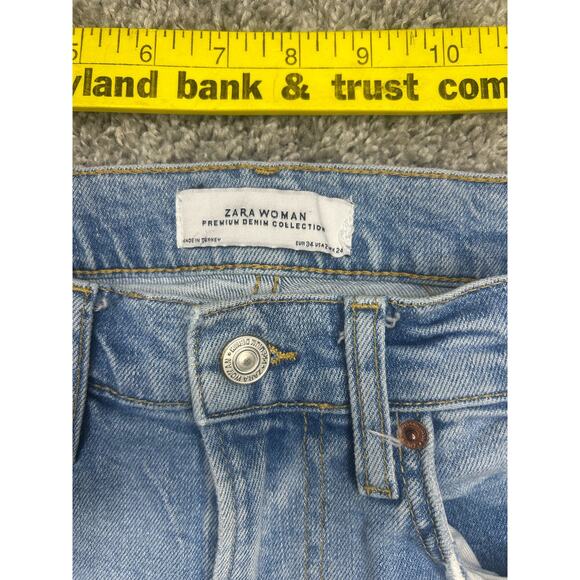 Zara Woman Size 2 Premium Denim Collection Distressed Holes - Picture 3 of 9
